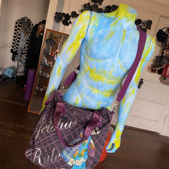 ED HARDY GEISHA RULE PURPLE LEATHER